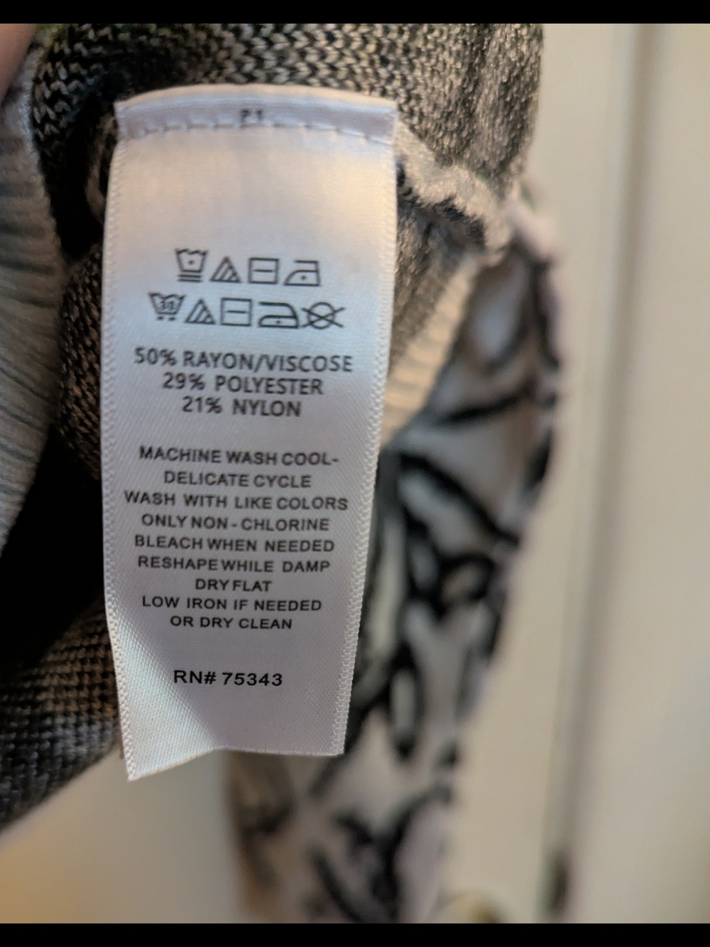Tahari Black and White Floral Crewneck Sweater - Picture 5 of 5